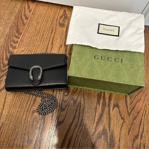 Authentic Gucci Dionysus Mini Leather Chain Wallet